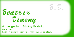 beatrix dimeny business card